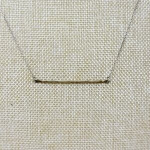 Silpada Underlined Textured Brass Bar Sterling Silver Chain Necklace N3438